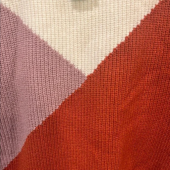 Sophie Rue Cream and Purple Crew Neck Sweater - Picture 3 of 3